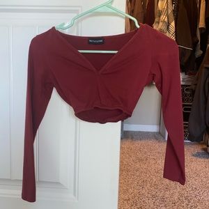 PRETTYLITTLETHING Long Sleeve Crop Top
